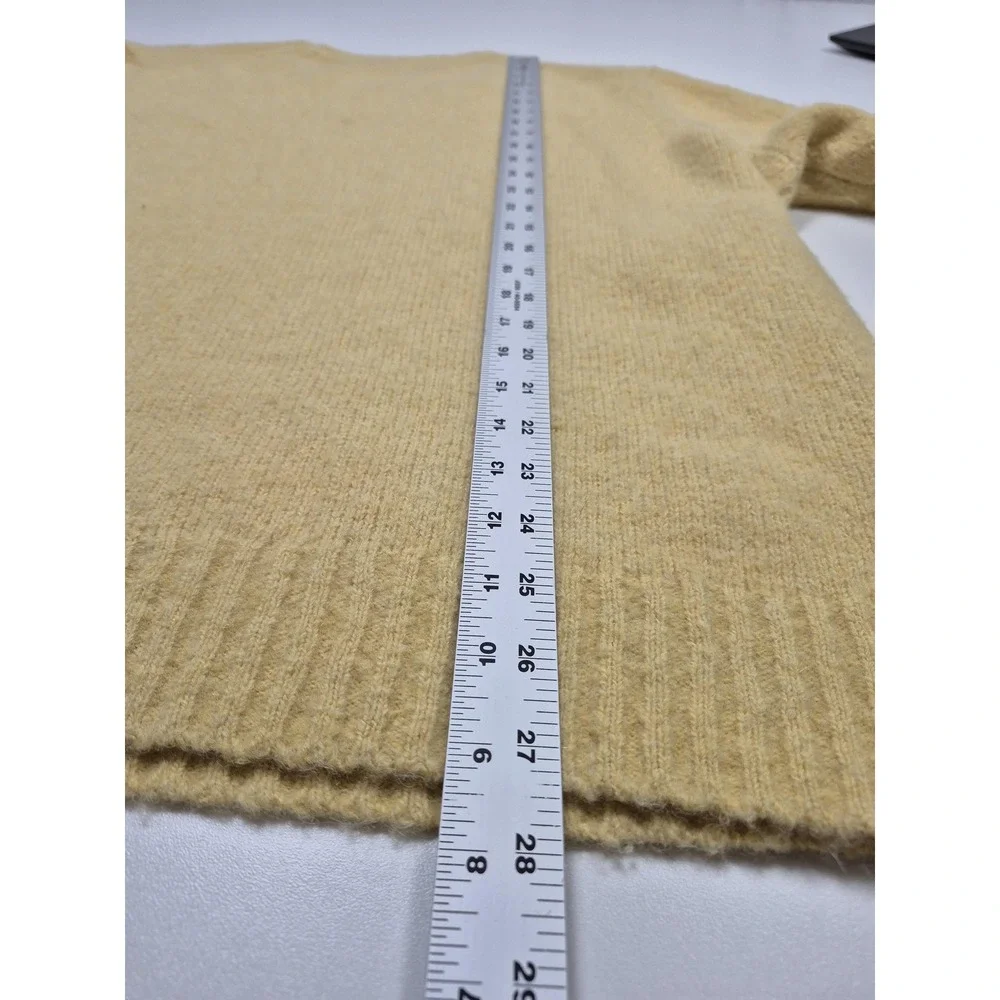 Polo Ralph Lauren Sweater Mens Large Yellow Wool Alpaca Knit Crewneck Pony Logo
